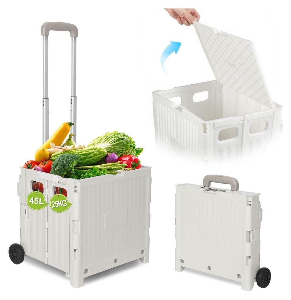 Bettizia Chariot à provisions pliable avec 2 roues 45L Image du produit 