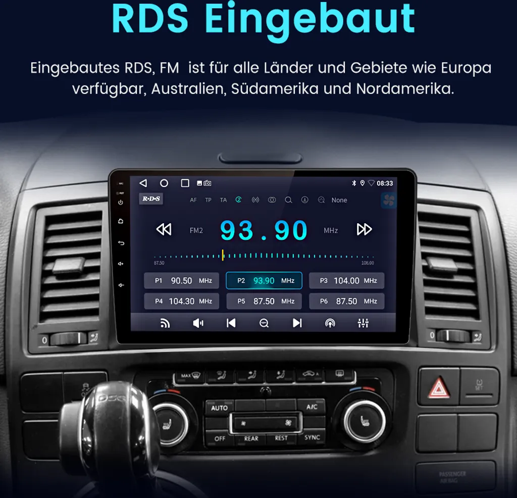 Autoradio 2 Din per VW Multivan T5 2008-2015 Android 15 9" USB - 9
