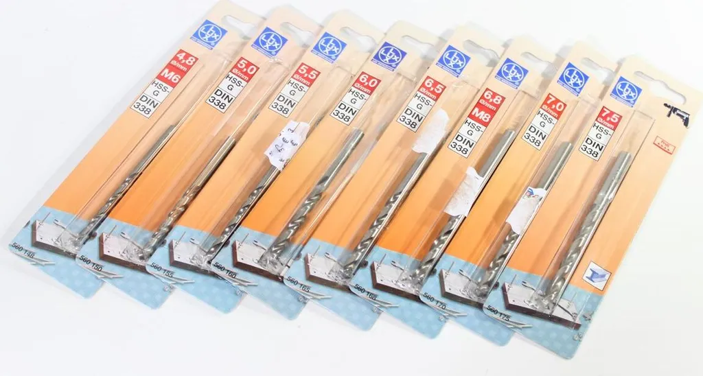 Kit 8 Punte Trapano Metallo LUX HSS-G Rettificate ø4,8-7,5mm DIN 338