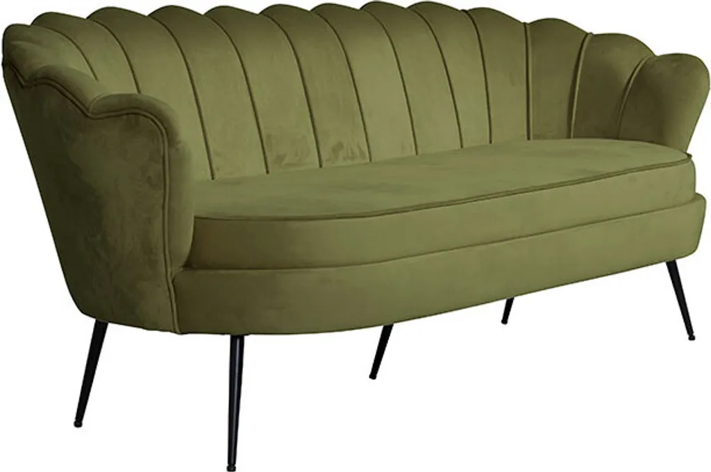 Canapé 3 places velours vert Nice - Durable, facile d'entretien et chic