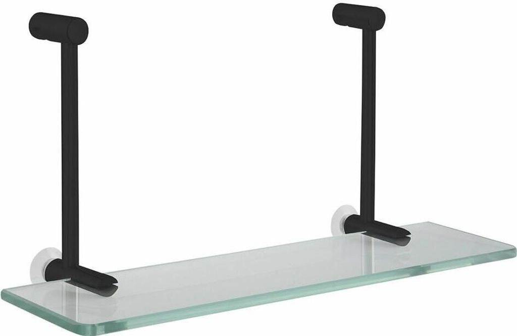 Glasablage zum Einhängen, für Duschabtrennungen, 400x180x125mm, schwarz matt