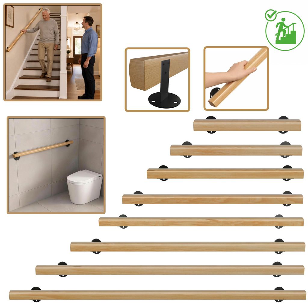 UISEBRT, zábradlie na schody, 200 cm, pevné, z masívneho Obrázok produktu 