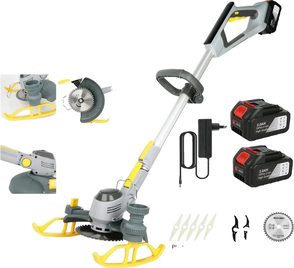 Taille-bordures moteur 600W largeur 16cm performant avec duo batteries