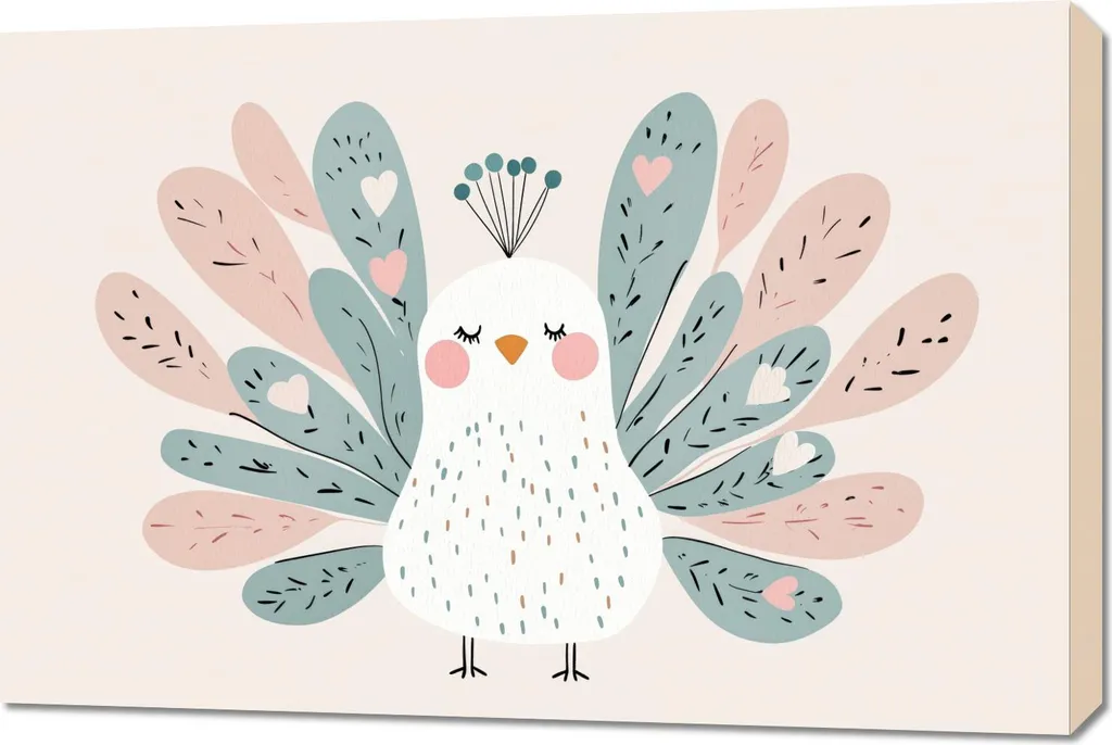 Quadro 90x60 cm Motivi per bambini, bambine e bambini - Pavone