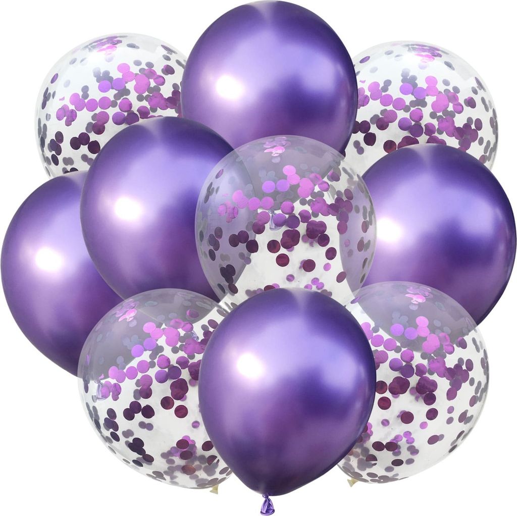Oblique Unique Konfetti Luftballon Set 10 Stk Geburtstag Produktbild 