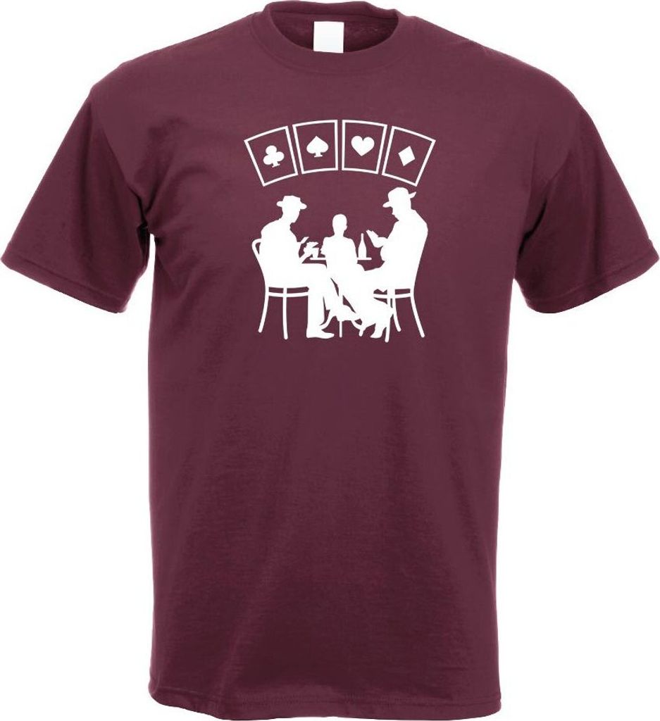 Kiwistar - T-Shirt - Burgund - Kartenspiel Pokern Motiv Bedruckt Funshirt Design Print - mit Motiv Bedruckt - Funshirt Design - Sport - Freizeit - ...