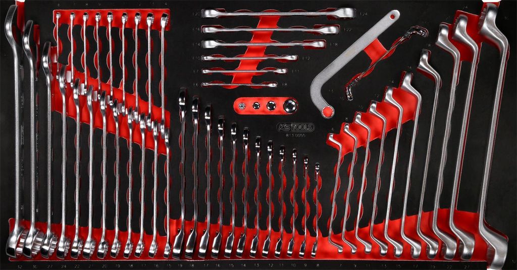 KS Tools Schraubenschlüssel-Satz in Schaumstoffeinlage, 55-tlg, 813.0055