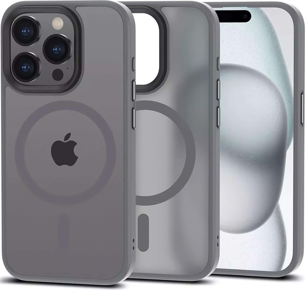 Alogy iPhone 15 Pro Mag Safe Case Grau + Glas
