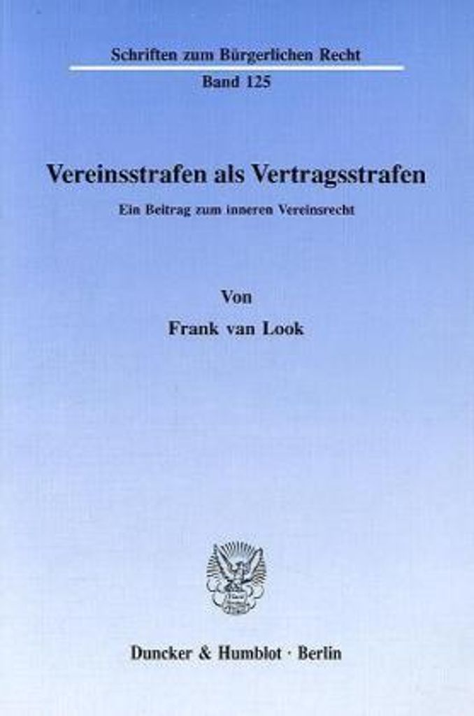 Vereinsstrafen als Vertragsstrafen.