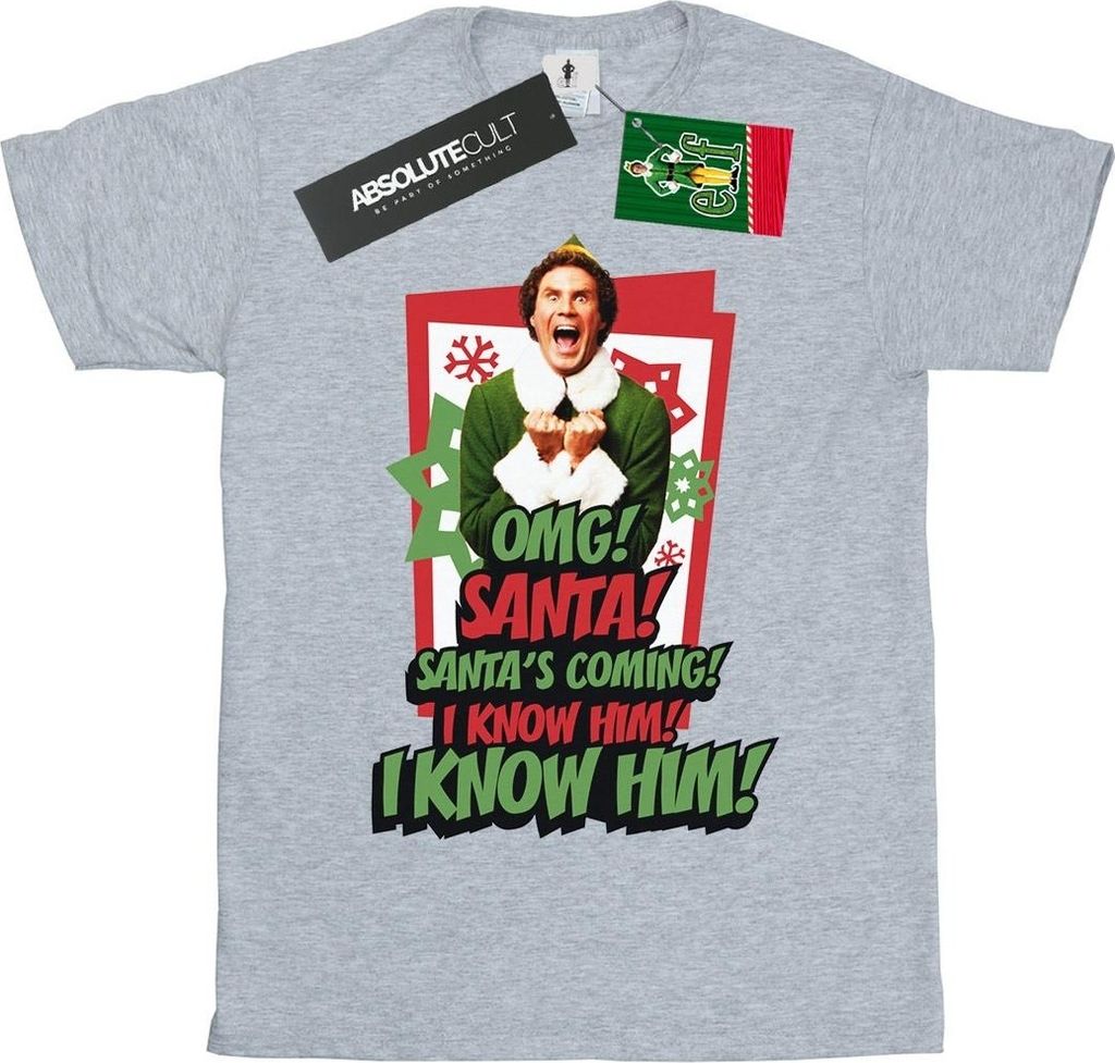Elf - "OMG Santa" T-Shirt für Damen BI21591 (S) (Grau) Produktbild 