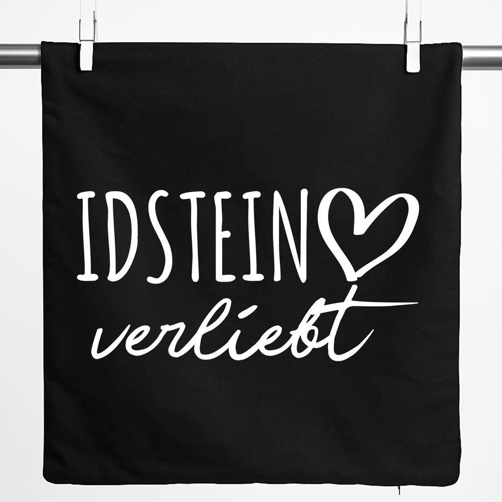 Huuraa Kissenbezug Idstein verliebt 40x40cm Black Baumwolle Dekokissenbezug Geschenkidee