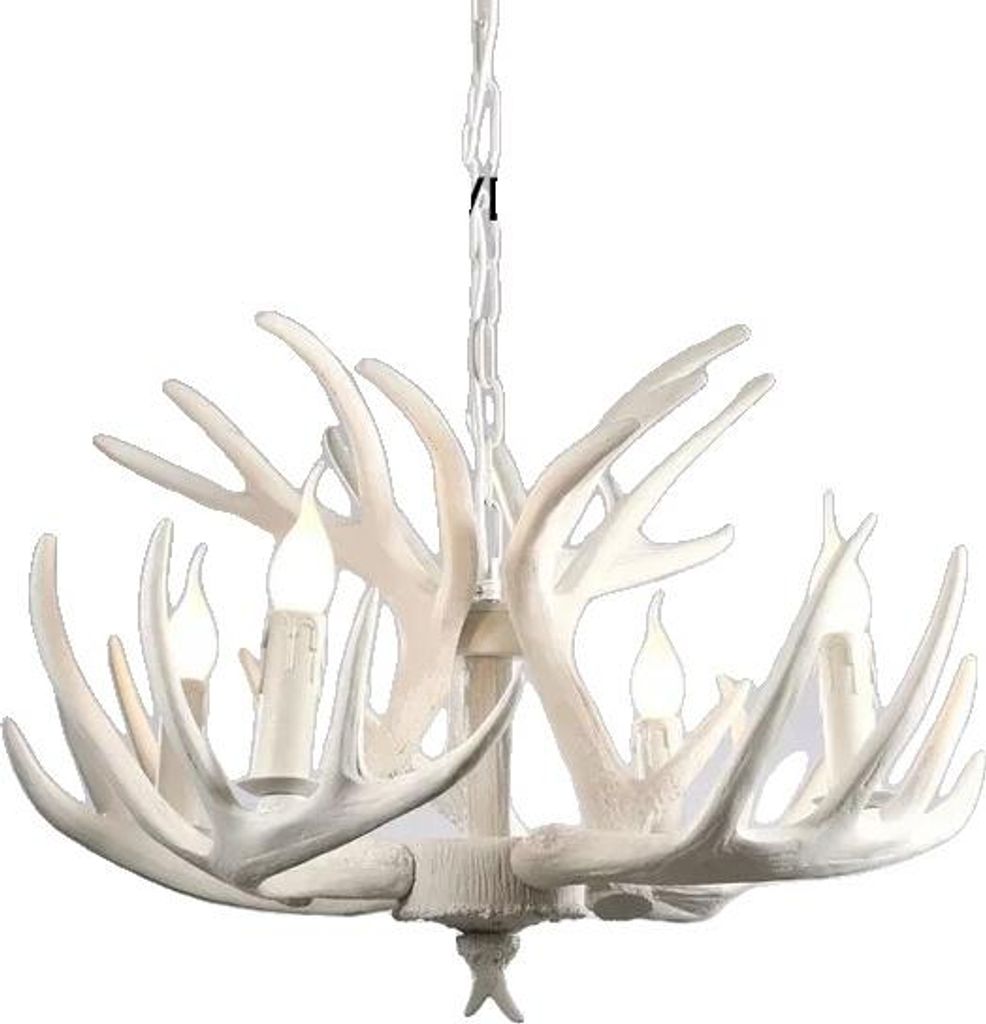 Kronleuchter, Geweih-Design, Vielseitige Verwendung, Weiße 4x3 Arme, Warmweiß 3000K
