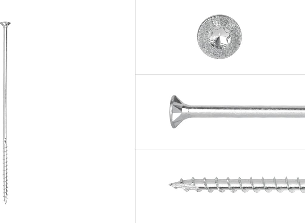 Spanplattenschrauben Verzinkt 6 x 220 mm Torx 30 mit Teilgewinde - Schachtel 100 Stück Schrauben