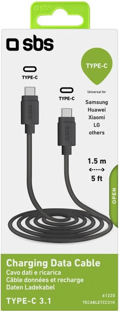 Câble USB-C vers USB-C 3.1 Standard - Cordon de Charge et Data de 1,5m