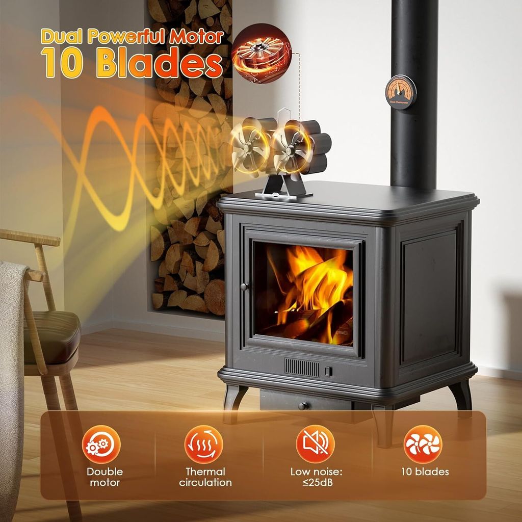 Kaminventilator Motor Set - Wärmebetriebener Ofen Ventilator Ersatzteil