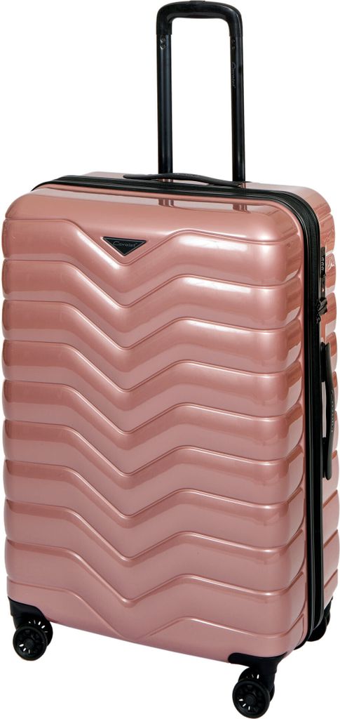 Große Hartschalenkoffer Trolley V SHINY Pink Rollenkoffer 75 cm Cavalet- BOWATEX