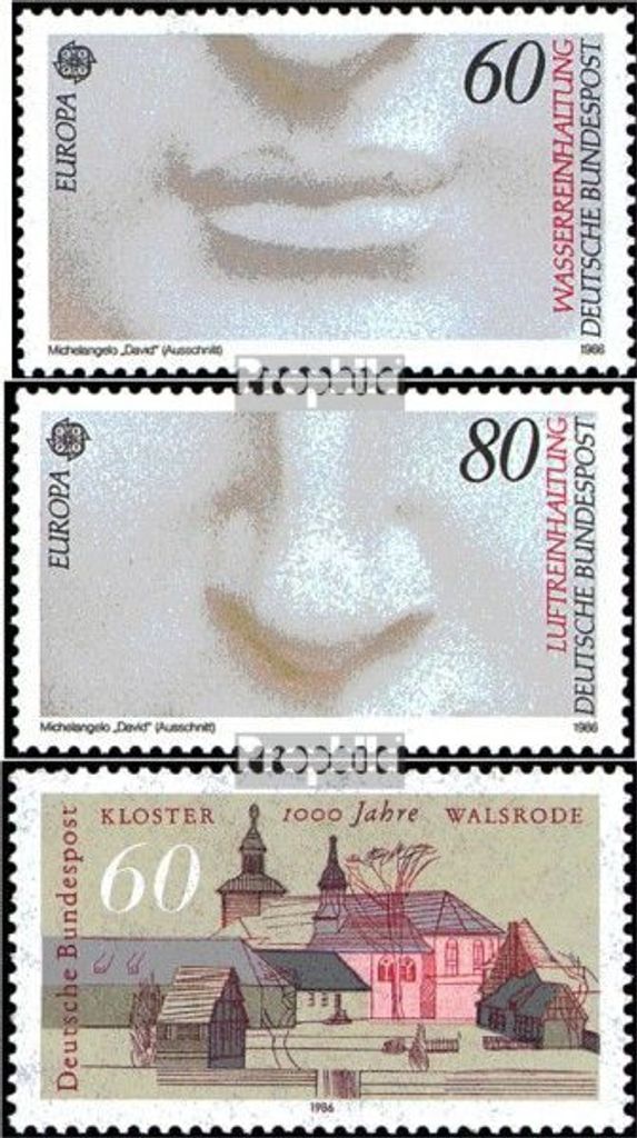 Briefmarken BRD (BR.Deutschland) 1986 Mi 1278-1279,1280 (kompl.Ausgaben) gestempelt Europa