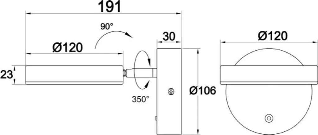 Applique LED noire à intensité variable avec spot orientable H 11 cm - 9