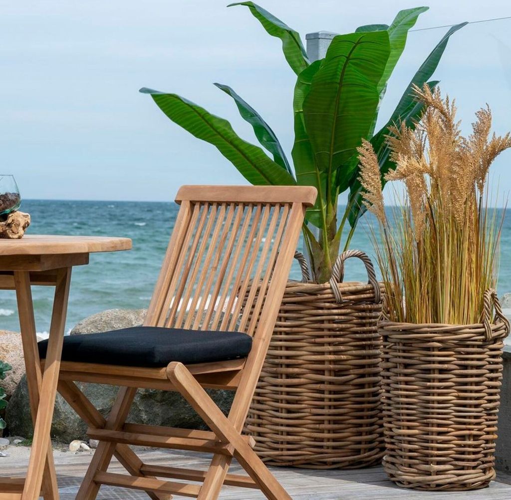 House Nordic Körbe Indo Set 2 runde Körbe aus Kubu-Rattan Produktbild 12