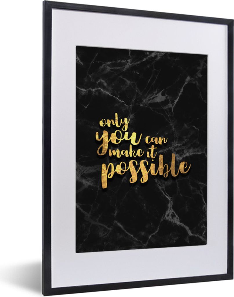 MuchoWow® Gerahmtes Poster Zitat - Motivation - Marmor - Produktbild 