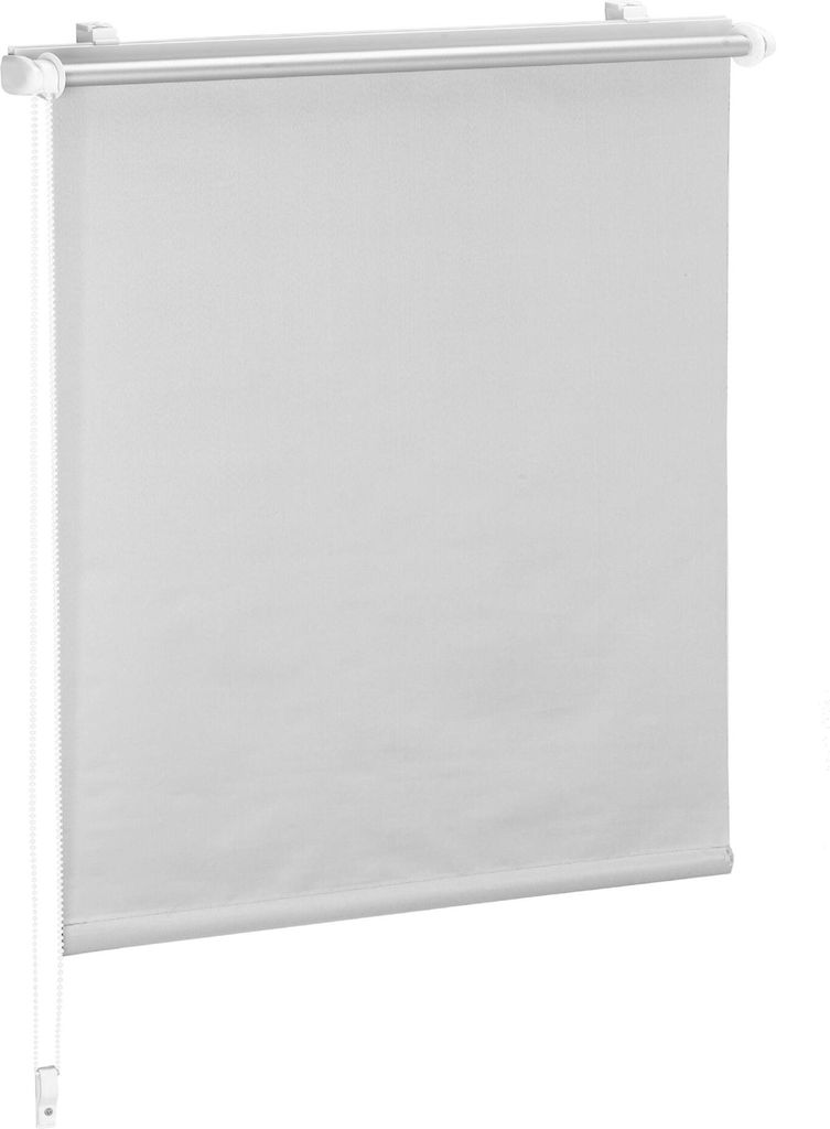 Verdunkelungsrollo 80x220 hellgrau Polyester 145g/m² Seitenzug Thermobeschichtung