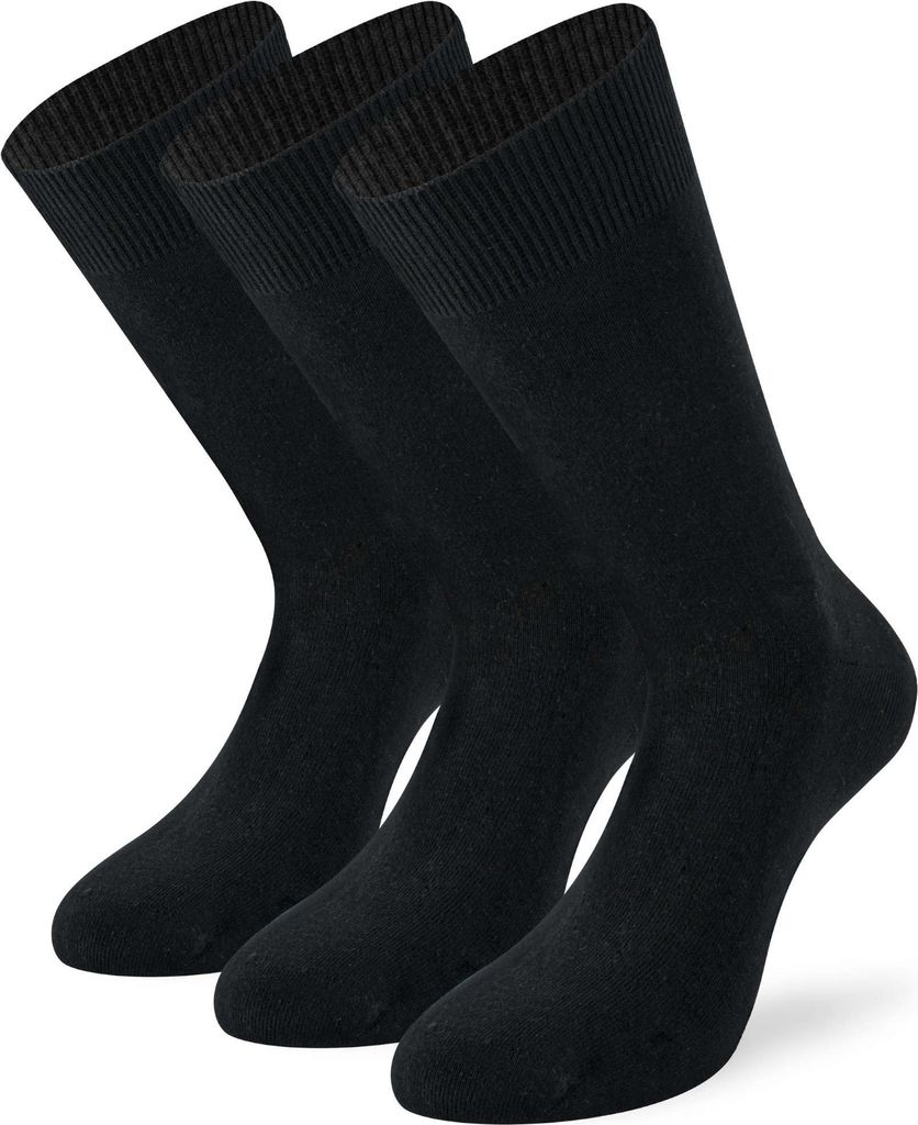 Lenz Basic Socken - 3er Pack, schwarz, 39-42