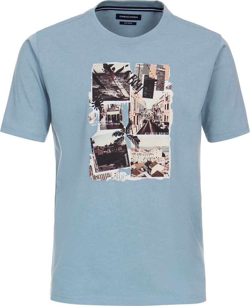 CasaModa XXL T-Shirt eisblau Sommer-Frontprint