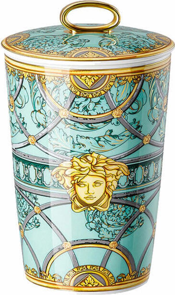 Rosenthal Versace Tischlicht 2-tlg. mit Duftwachs Scala Palazzo Verde, Materialmix, 14 cm, 14402-403664-24868
