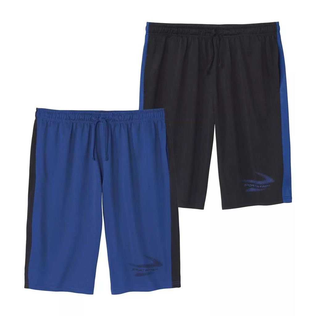 Atlas For Men - Jersey-Shorts 2er-Pack für Herren AF1392 (M) (Schwarz/Blau)