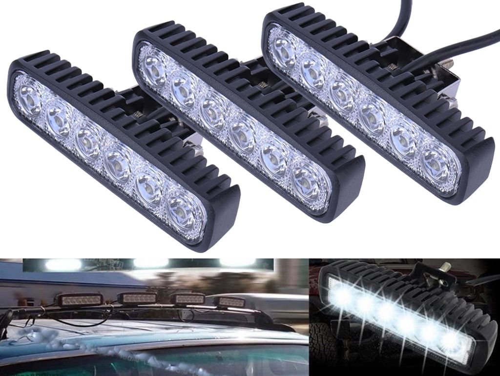 Greenmigo 3X 18W Arbeitsscheinwerfer Auto LED Zusatzscheinwerfer Arbeitslicht LED Light Bar Wasserfest IP67