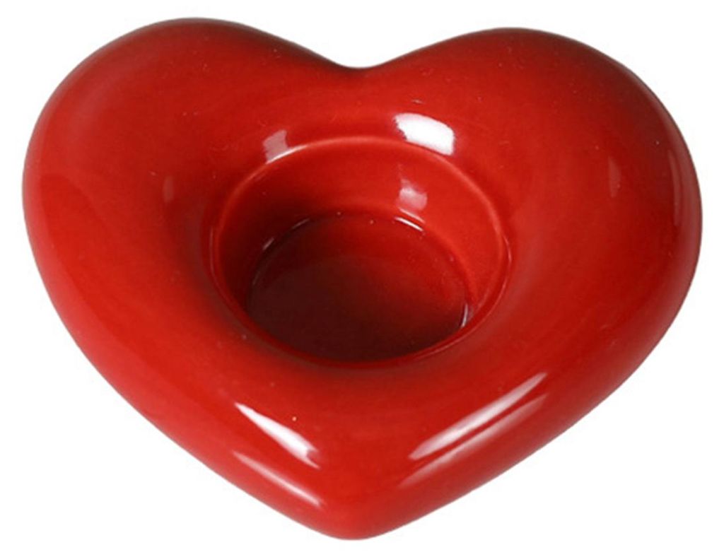 Herzförmiger Kerzenständer aus Keramik, kleiner herzförmiger Kerzenhalter für Hochzeiten, Feiern, Jubiläen, Valentinstag, Tischdekoration