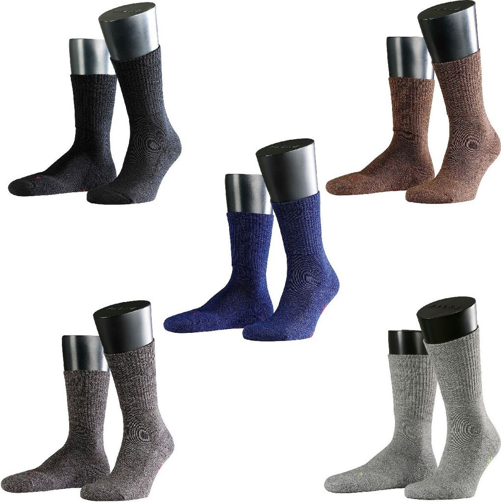 FALKE Uni Sportsocken - Walkie Light, Trekking- und Wanderstrumpf, Unifarben Schwarz 37-38