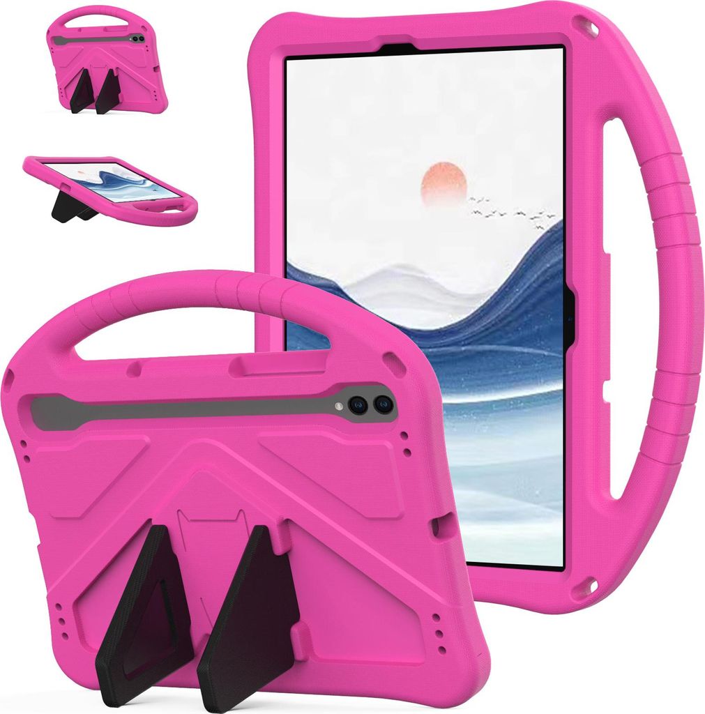 Kinder Hülle für Samsung Galaxy Tab S10 FE 10,9" 2025, Eva Leichte Stoßfeste Ständer, Kids Griff Schutzhülle Rosa
