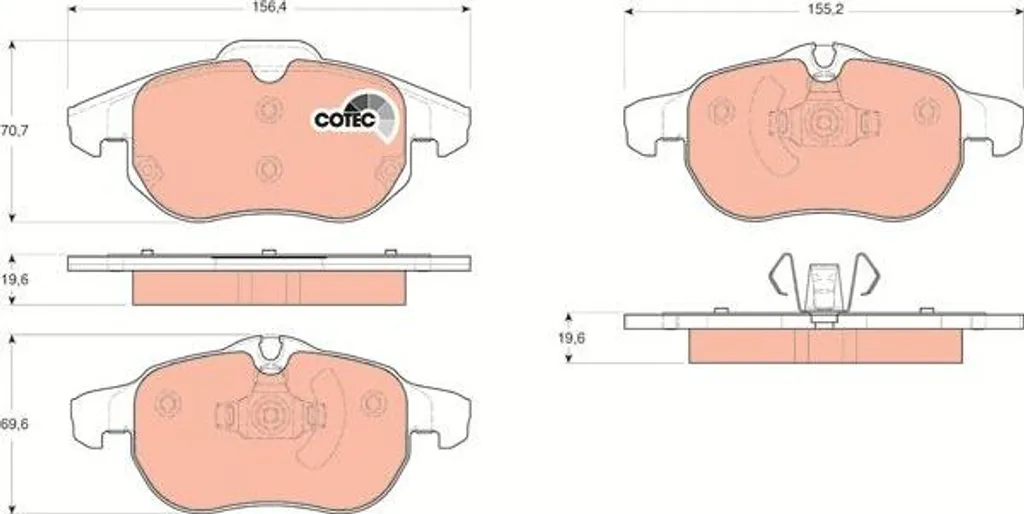 Plaquettes de frein pour Opel Astra H et Zafira B - Fiabilité TRW GDB1613