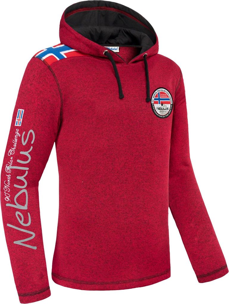Nebulus Fleecepullover FLAGGY Herren, warmer Fleecepullover, Pulli aus Fleece mit Half Zip Reißverschluss, P5960 - Herren, rot meliert, S