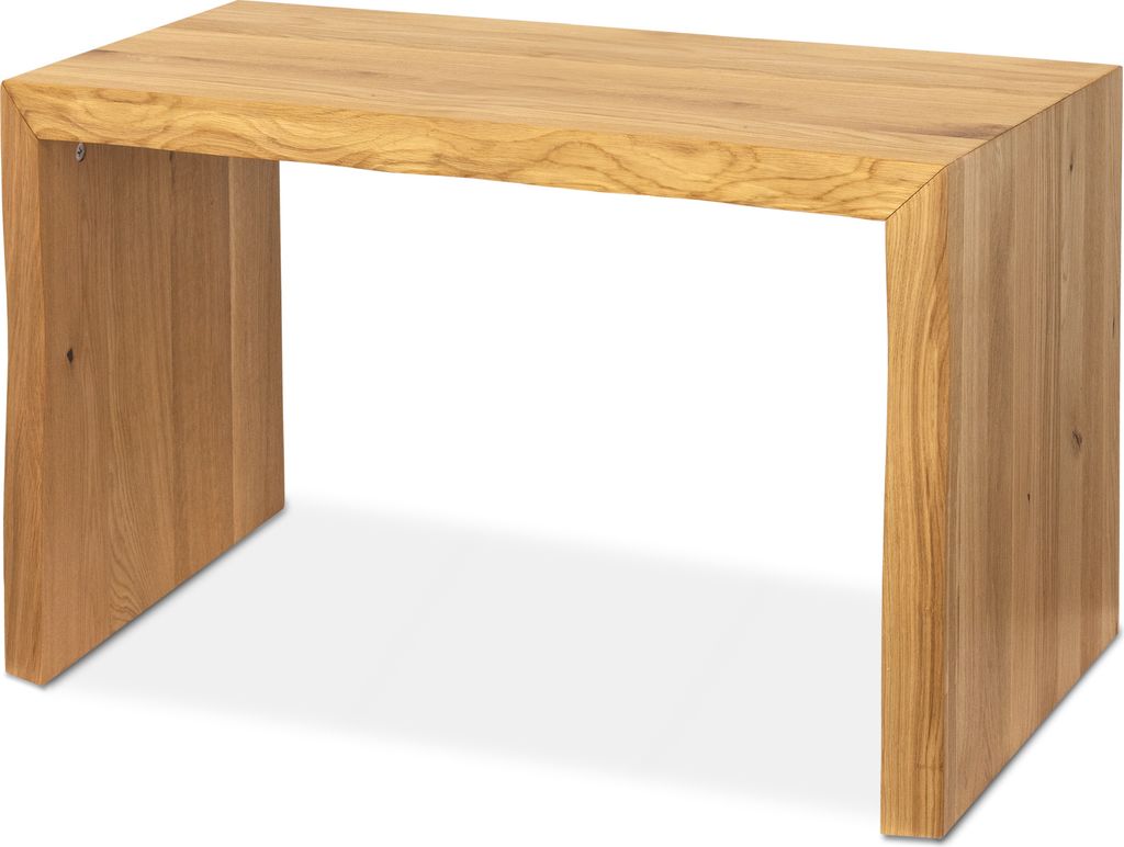 holz4home Massivholzbank S I Sitzbank aus Eiche mit Baumkante ohne Lehne I Echtholz Holzbank Hocker für Wohnzimmer Badezimmer Flur Küche I Sitz...