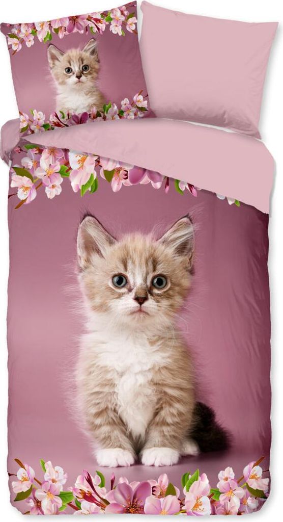 Guten Morgen KinderBettbezug "Kätzchen Katze mit Blumen" - Produktbild 