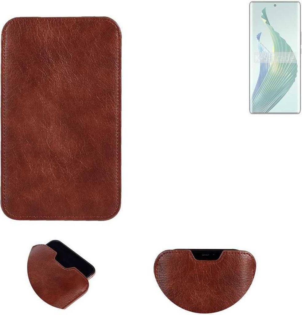 K-S-Trade Schutzhülle Handyhülle kompatibel mit Honor Magic5 Lite 5G Handytasche Kunstleder Sleeve in braun