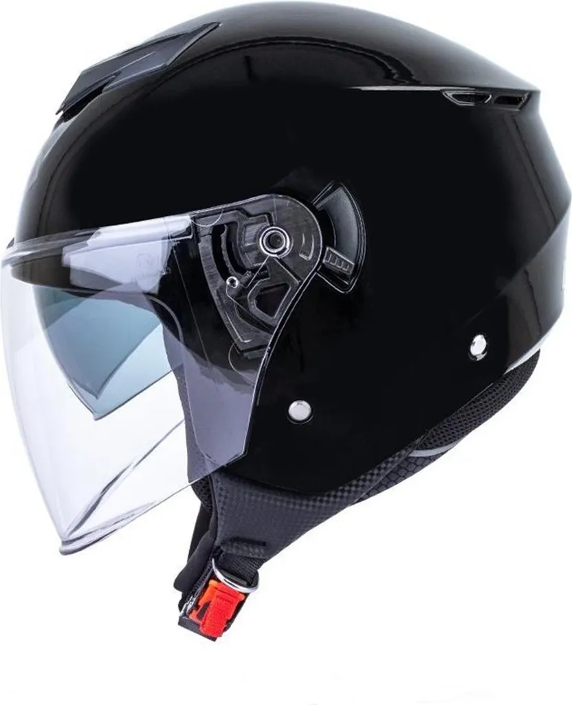 Casque Jet Anti-Éblouissement MAXX OF 852 Noir Laqué S pour Scooter