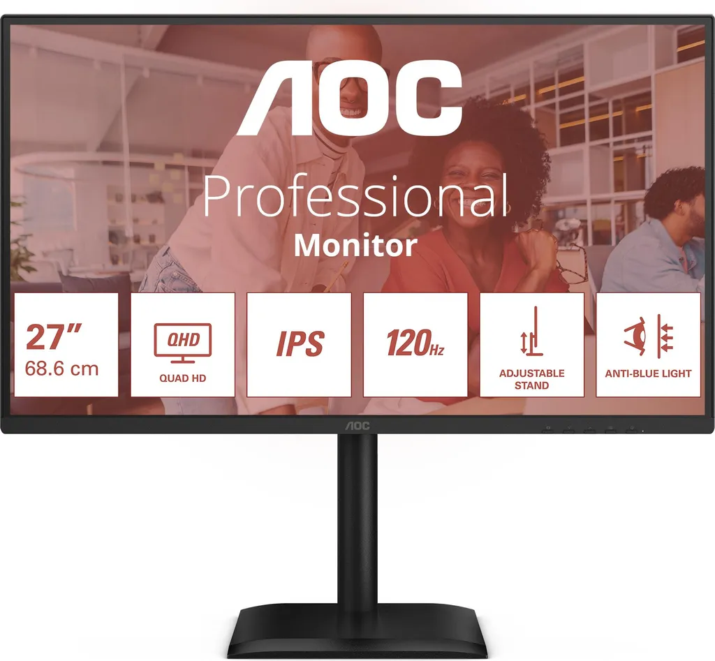 AOC Q27E4U, LED-Monitor, (QHD, IPS, Adaptive-Sync, USB-Hub)
