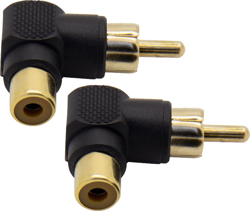 2x Cinch Adapter Kabel Kupplung Audio Video RCA Winkel Stecker Buchse Verbinder