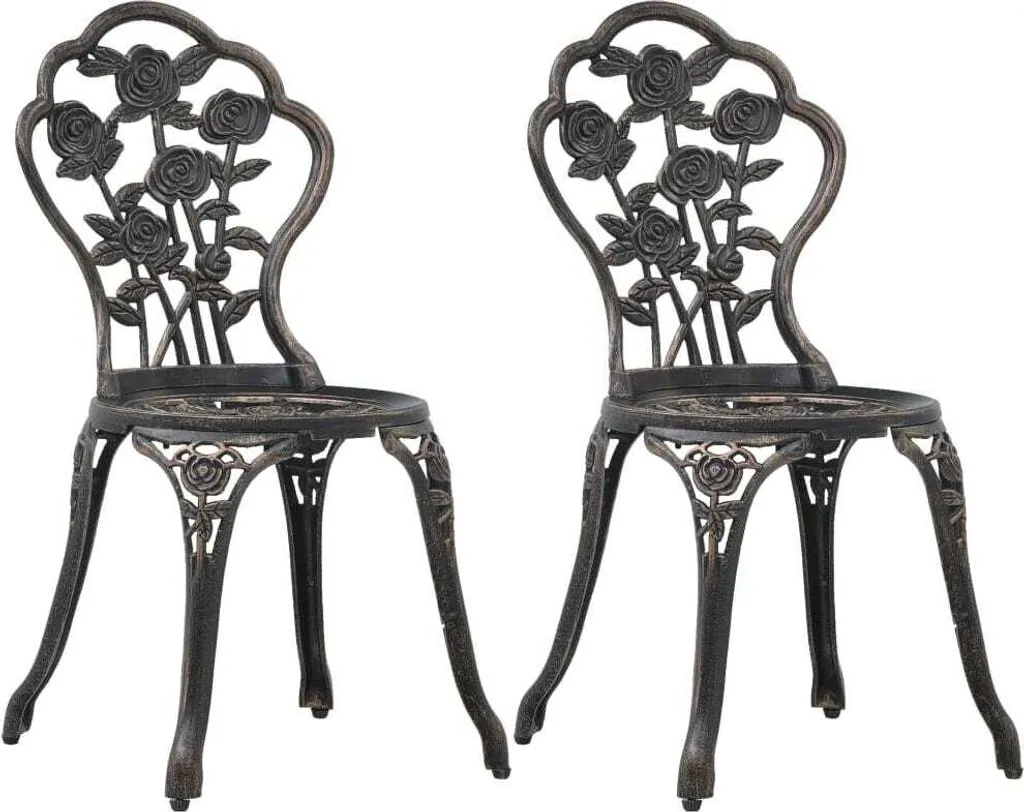 Chaises de jardin style bistrot en aluminium bronze The Living Store