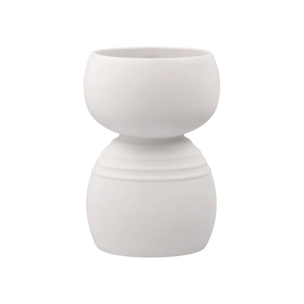 Vase Cache-pot Design Visage en Porcelaine Blanche Goebel LINA 16 cm
