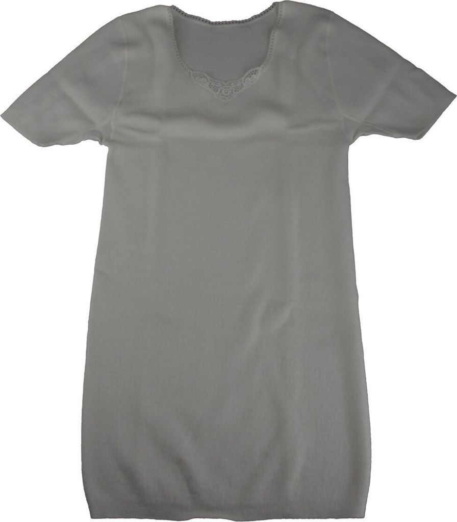 Wärmewäsche Classic Damen-Hemd, 1/2 Arm 50% Angora mit Spitze natur>>>>Gr. M