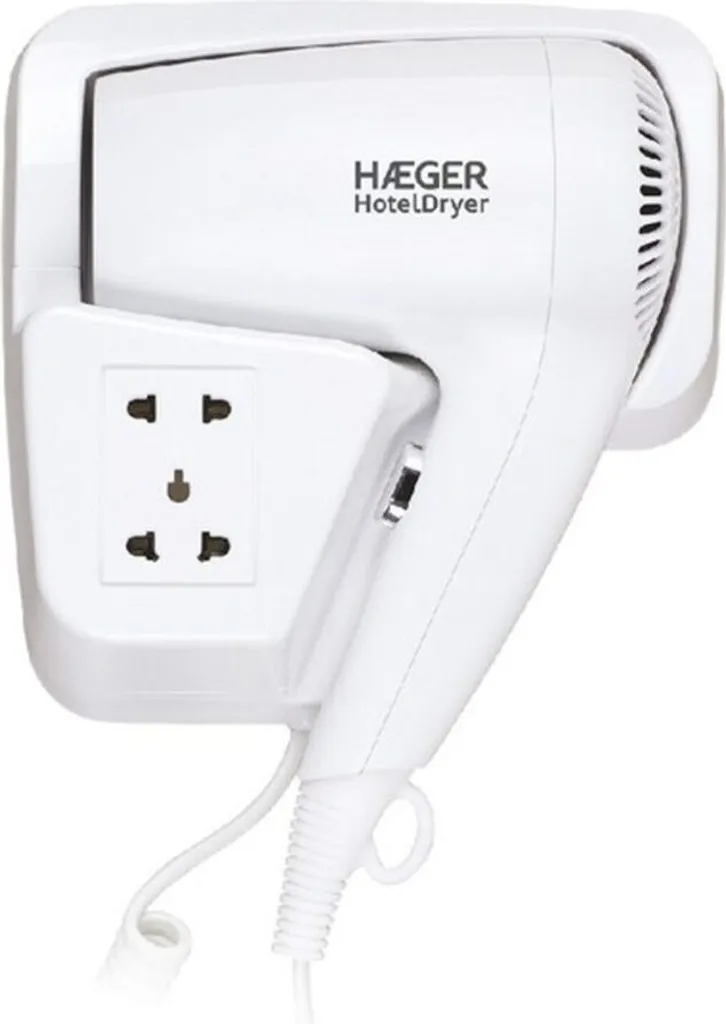 Sèche-cheveux Haeger 1200 W blanc : séchage doux pour cheveux fragiles