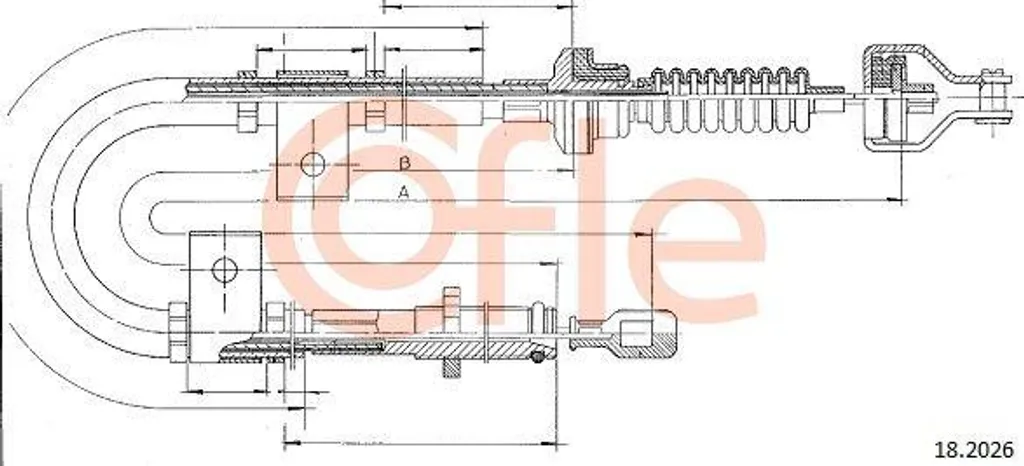 Câble d'embrayage COFLE 18.2026 pour Mitsubishi OE MB698993 Fiable