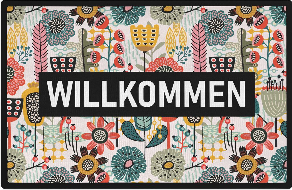 Trendation - Willkommen Fußmatte Grafik Schmutzfangmatte Produktbild 
