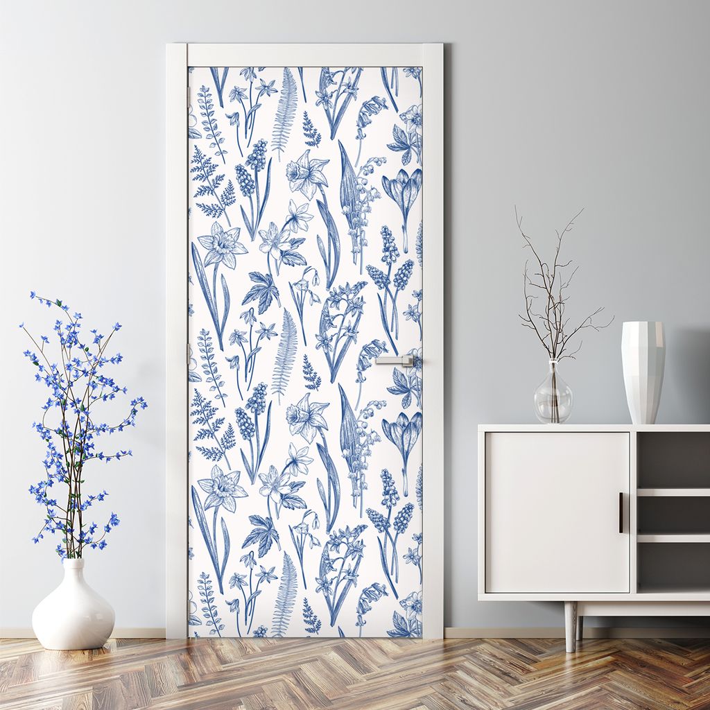 Dekorative Türtato Aufkleber selbstklebend Klebefolie Türposter Kräuterblätter 85 x 200 cm