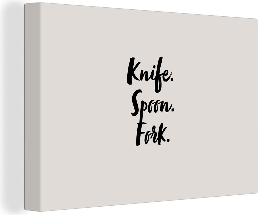 OneMillionCanvasses - Leinwandbilder - 140x90 cm, Zitate - Kochen - Sprichwörter - Messer. Löffel. Gabeln. - Besteck., Wandbilder Kunstdruck Wa...