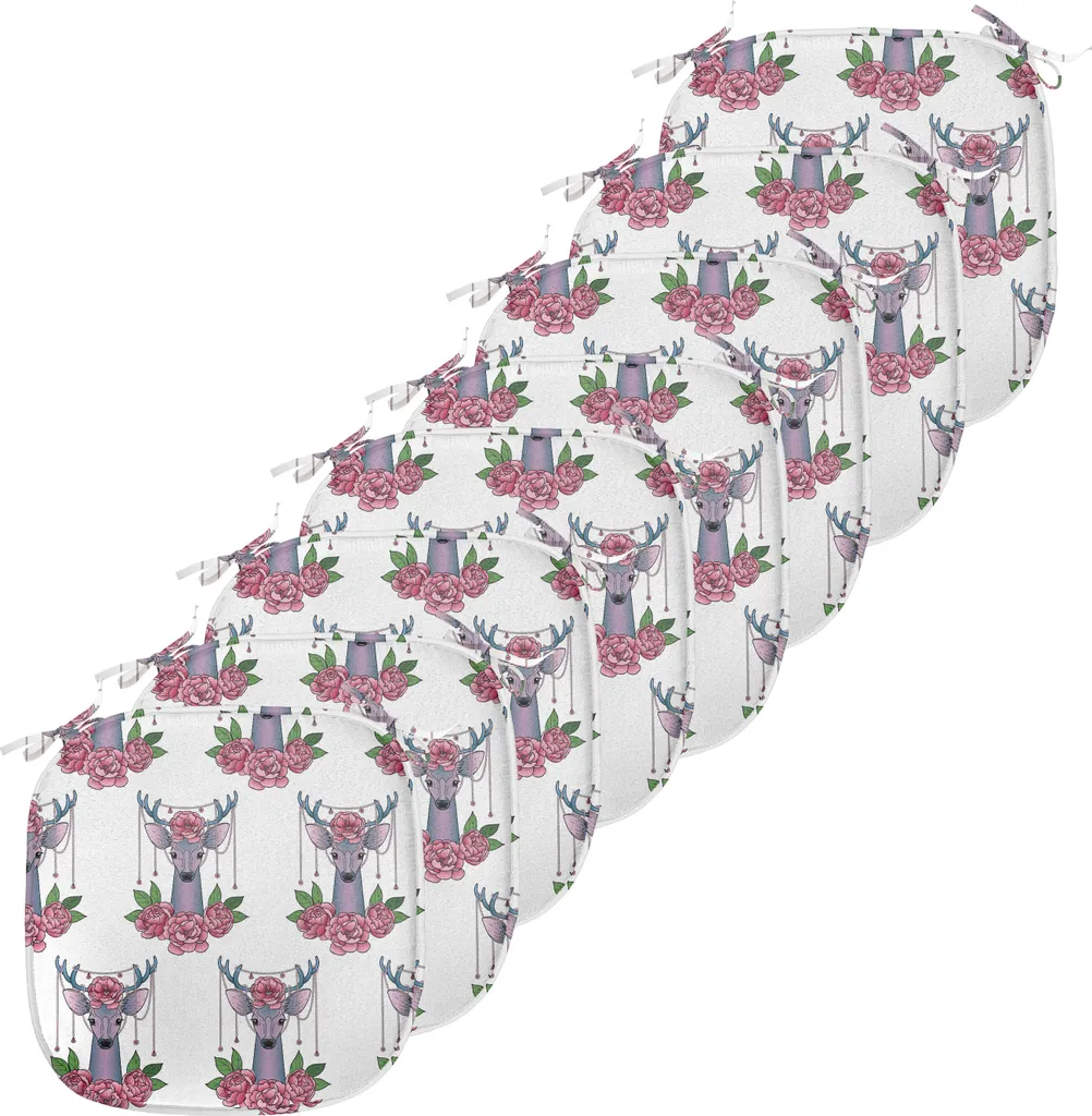 Lot de 8 Galettes de Chaise Imperméables 40x40cm pour Cuisine et Jardin